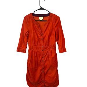 Anthropologie Maeve Anaheim corduroy 3/4 sleeve dress women's size 2